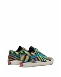 Baskets basses en toile à rayures horizontales multicolores Vans