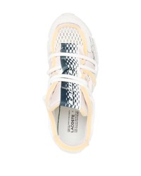 Baskets basses en toile beiges Lacoste