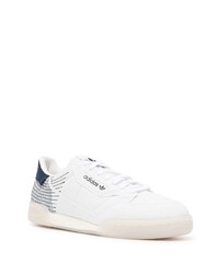 Baskets basses en toile blanc et bleu marine adidas