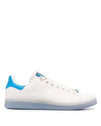 Baskets basses en toile blanc et bleu adidas