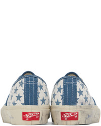 Baskets basses en toile blanc et bleu Vans