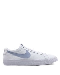 Baskets basses en toile blanc et bleu Nike