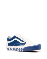 Baskets basses en toile blanc et bleu Vans