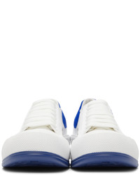 Baskets basses en toile blanc et bleu Alexander McQueen