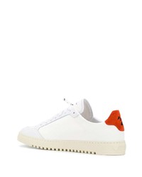 Baskets basses en toile blanc et rouge Off-White