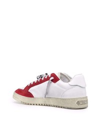 Baskets basses en toile blanc et rouge Off-White