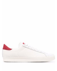 Baskets basses en toile blanc et rouge adidas