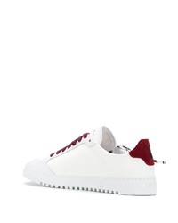 Baskets basses en toile blanc et rouge Off-White