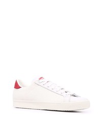 Baskets basses en toile blanc et rouge adidas