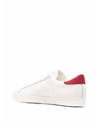 Baskets basses en toile blanc et rouge adidas