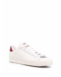 Baskets basses en toile blanc et rouge adidas