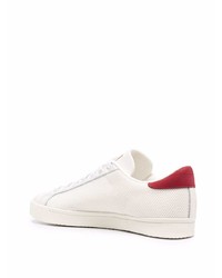 Baskets basses en toile blanc et rouge adidas