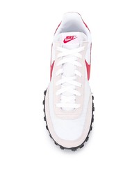 Baskets basses en toile blanc et rouge Nike