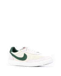 Baskets basses en toile blanc et vert Nike