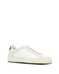 Baskets basses en toile blanc et vert Common Projects