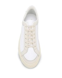 Baskets basses en toile blanc et vert Common Projects