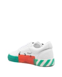 Baskets basses en toile blanc et vert Off-White