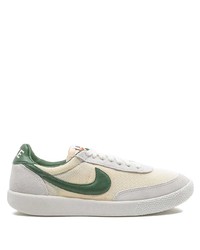 Baskets basses en toile blanc et vert Nike