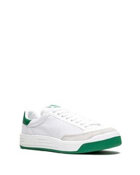 Baskets basses en toile blanc et vert adidas