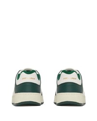 Baskets basses en toile blanc et vert Saint Laurent