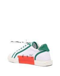 Baskets basses en toile blanc et vert Off-White