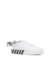 Baskets basses en toile blanches et noires Off-White