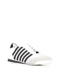 Baskets basses en toile blanches et noires DSQUARED2