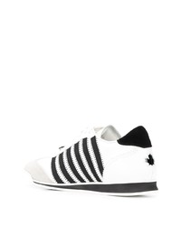 Baskets basses en toile blanches et noires DSQUARED2