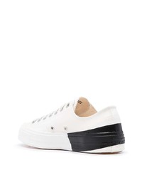 Baskets basses en toile blanches et noires MSGM