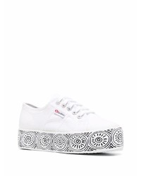 Baskets basses en toile blanches Superga