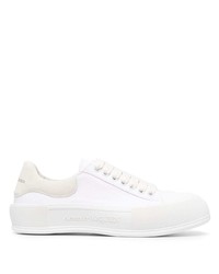 Baskets basses en toile blanches Alexander McQueen