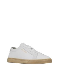 Baskets basses en toile blanches Saint Laurent