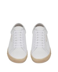 Baskets basses en toile blanches Saint Laurent