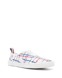 Baskets basses en toile blanches Thom Browne