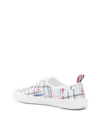 Baskets basses en toile blanches Thom Browne