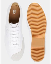 Baskets basses en toile blanches Fred Perry