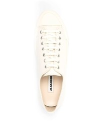 Baskets basses en toile blanches Jil Sander