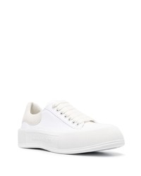 Baskets basses en toile blanches Alexander McQueen