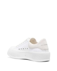 Baskets basses en toile blanches Alexander McQueen