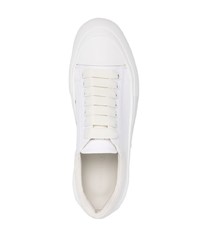 Baskets basses en toile blanches Alexander McQueen