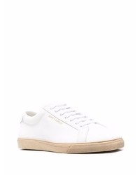 Baskets basses en toile blanches Saint Laurent