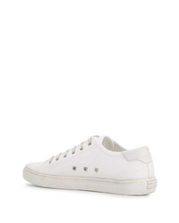 Baskets basses en toile blanches Saint Laurent