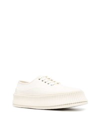 Baskets basses en toile blanches Jil Sander