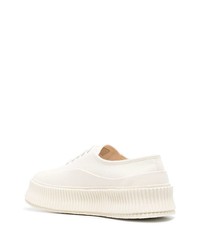 Baskets basses en toile blanches Jil Sander