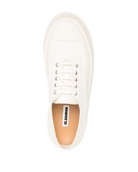 Baskets basses en toile blanches Jil Sander