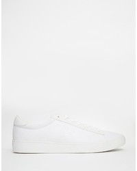 Baskets basses en toile blanches Fred Perry