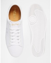 Baskets basses en toile blanches Fred Perry