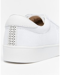 Baskets basses en toile blanches Fred Perry