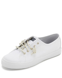 Baskets basses en toile blanches Sperry
