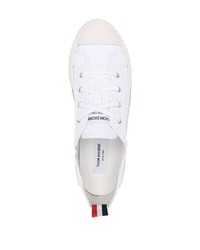 Baskets basses en toile blanches Thom Browne